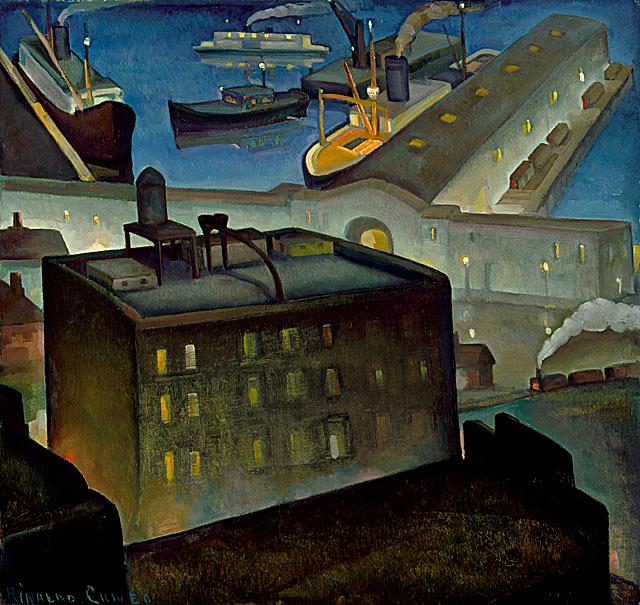 Rinaldo Cuneo The Embarcadero at Night - Hand Painted Oil Painting
