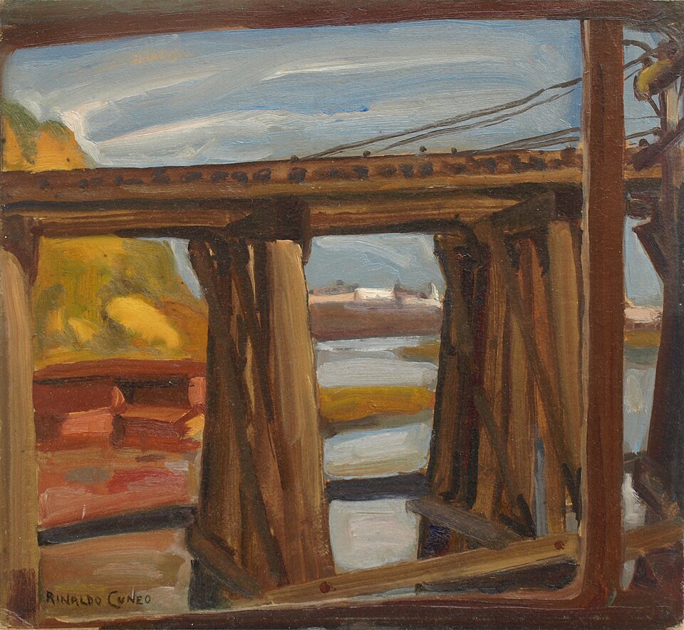 Rinaldo Cuneo Larkspur Landing Trestle - Hand Painted Oil Painting