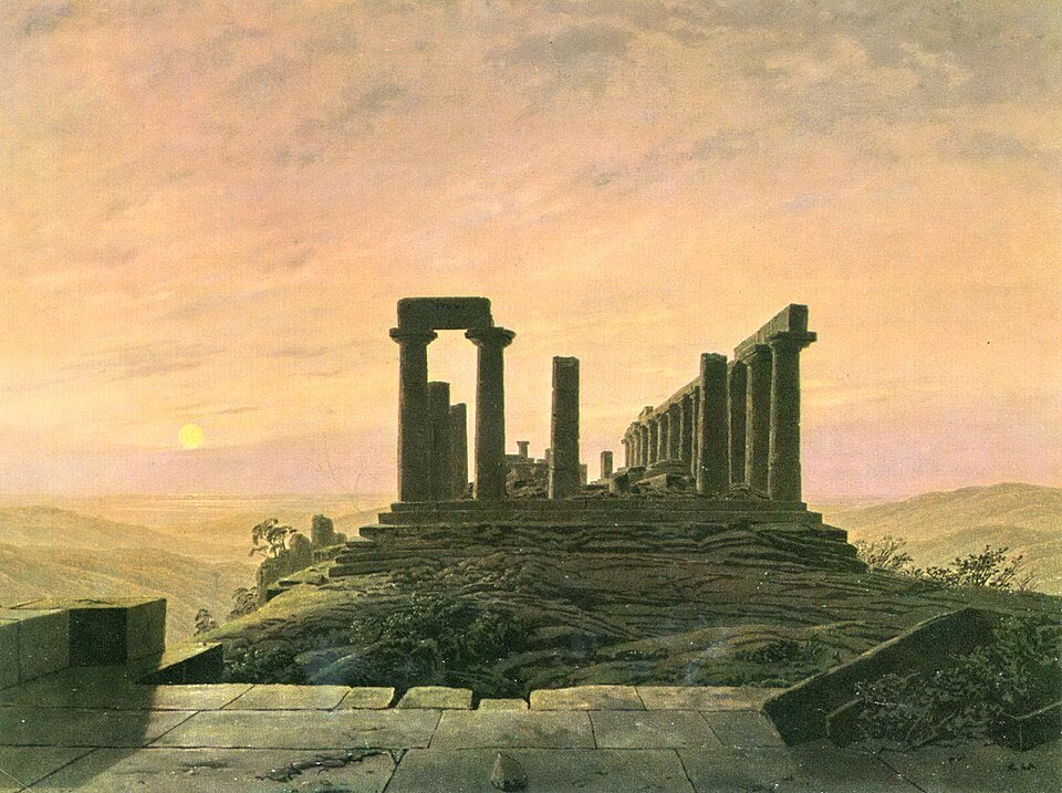 Caspar David Friedrich The Temple of Juno in Agrigento - Hand Painted Oil Painting