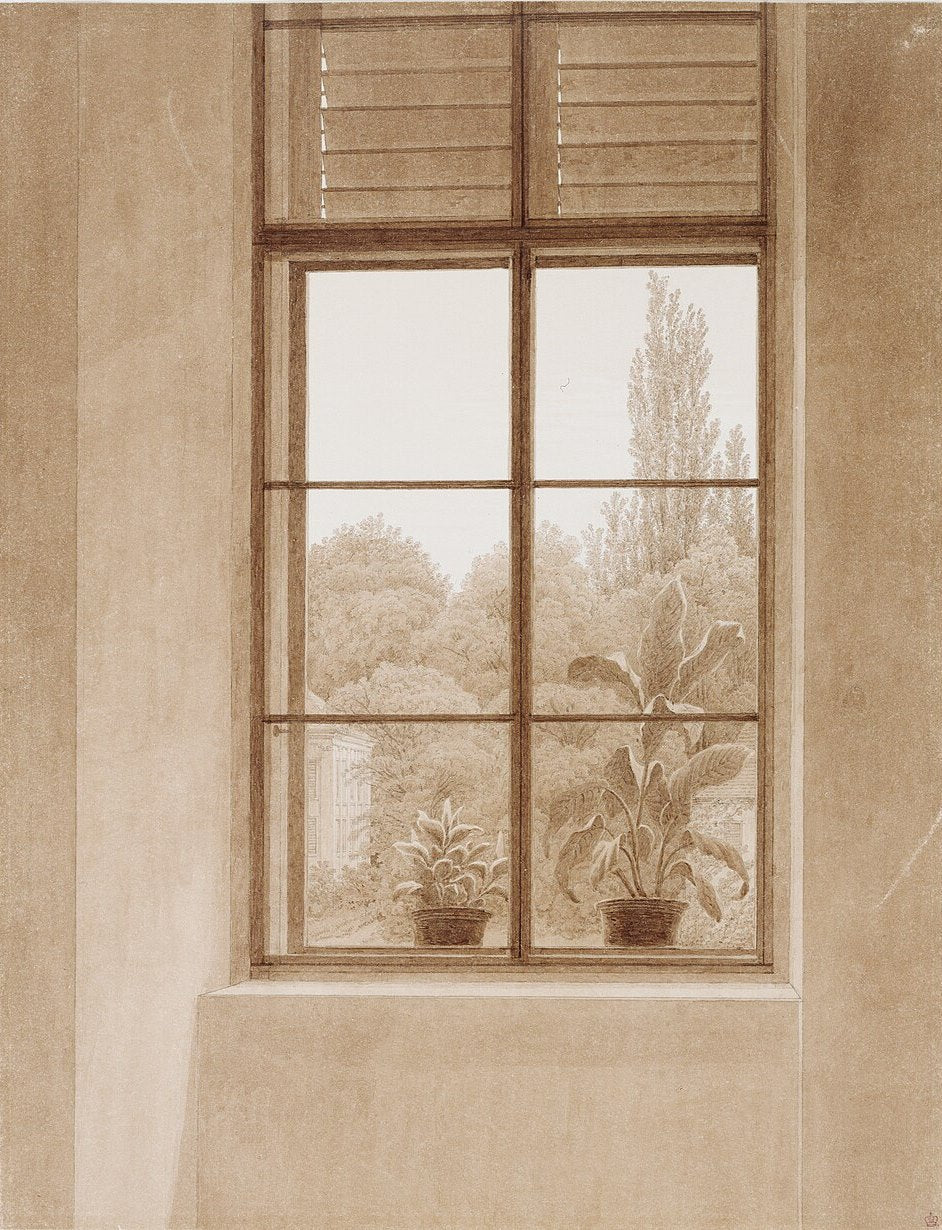 Caspar David Friedrich Window Looking over the Park - Hand Painted Oil Painting