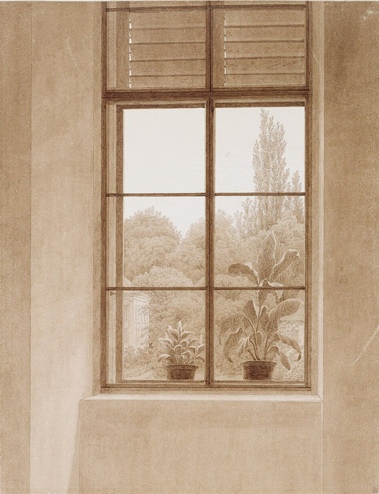 Caspar David Friedrich Window Looking over the Park - Hand Painted Oil Painting