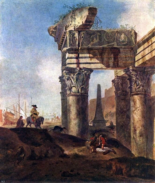  Jan Baptist Weenix Ancient Ruins - Hand Painted Oil Painting