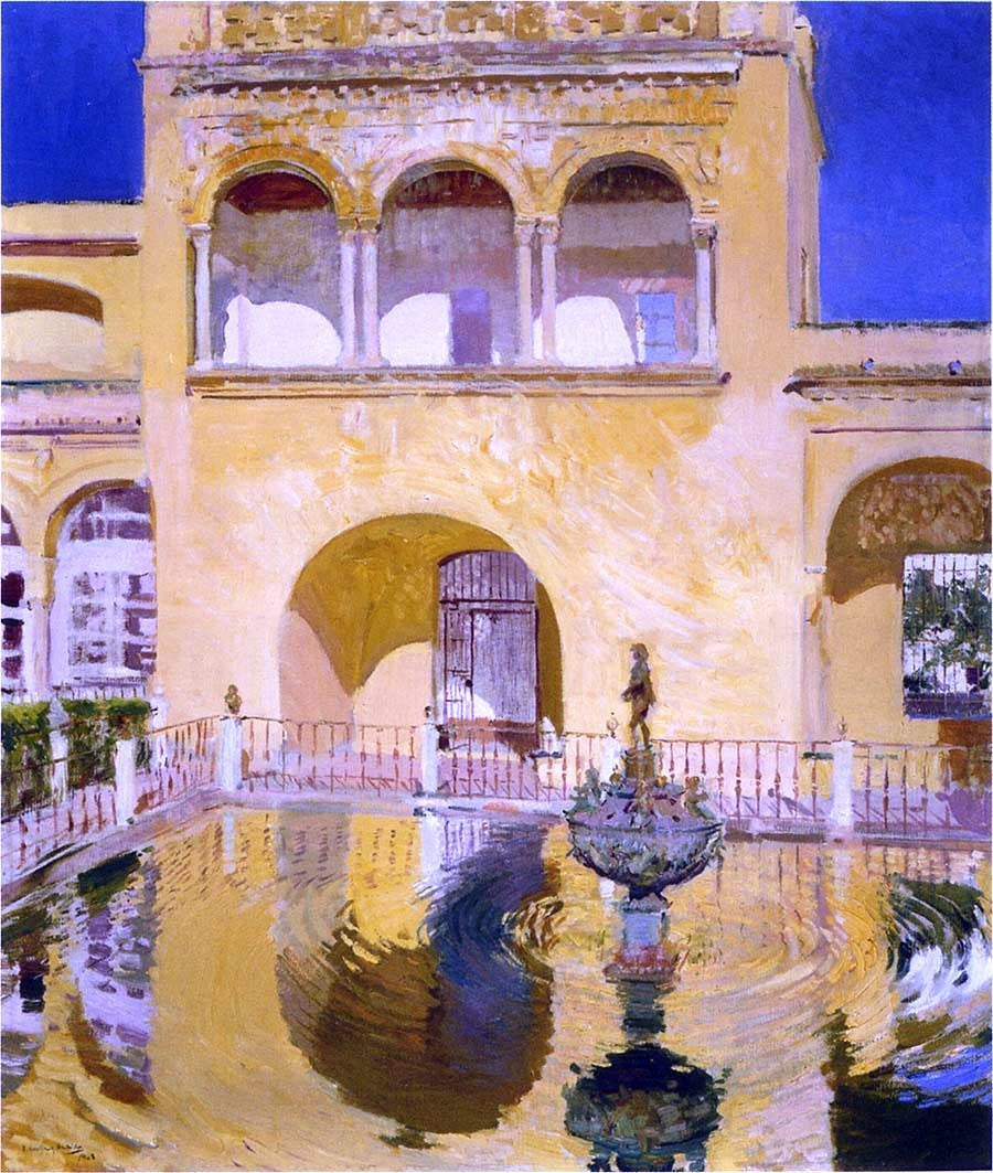  Joaquin Sorolla Y Bastida The Alcazar at Seville - Hand Painted Oil Painting