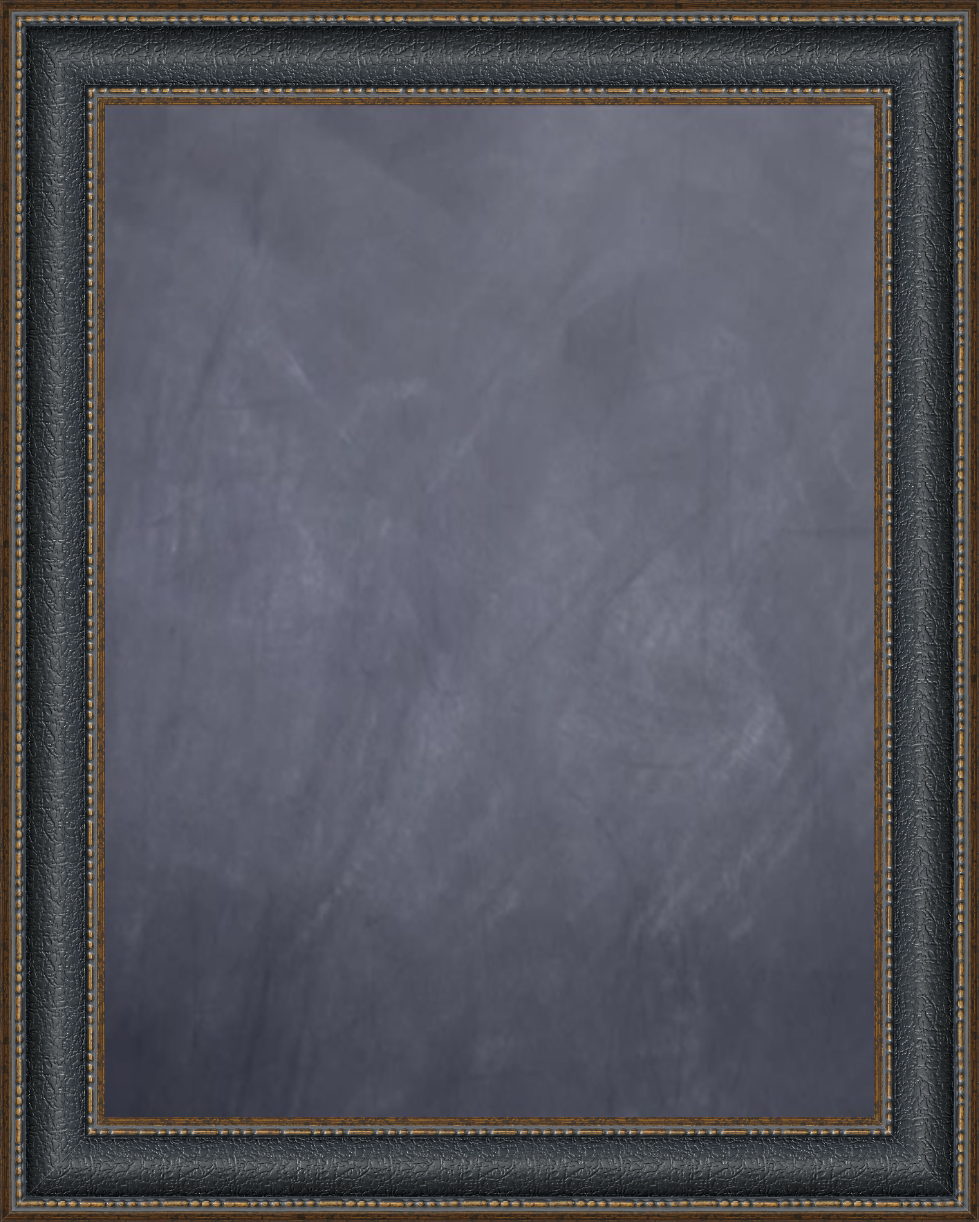 Framed Chalkboard - with Black Leather Look Frame with Rounded Panel