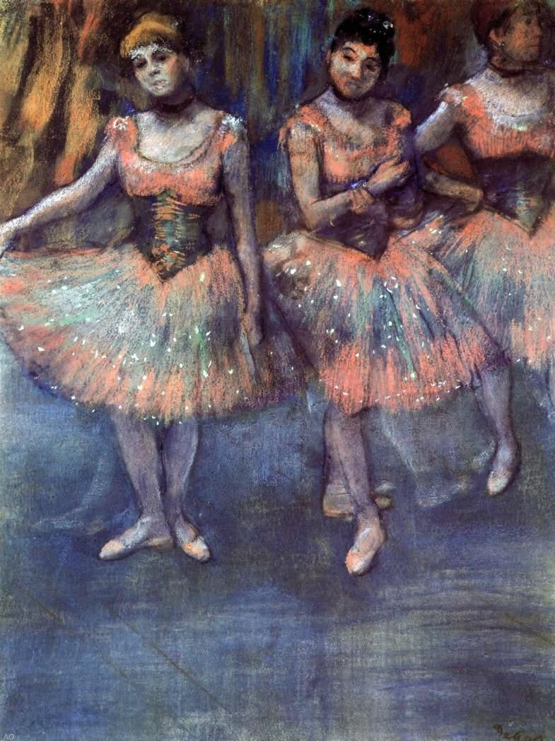  Edgar Degas Three Dancers before Exercise - Hand Painted Oil Painting