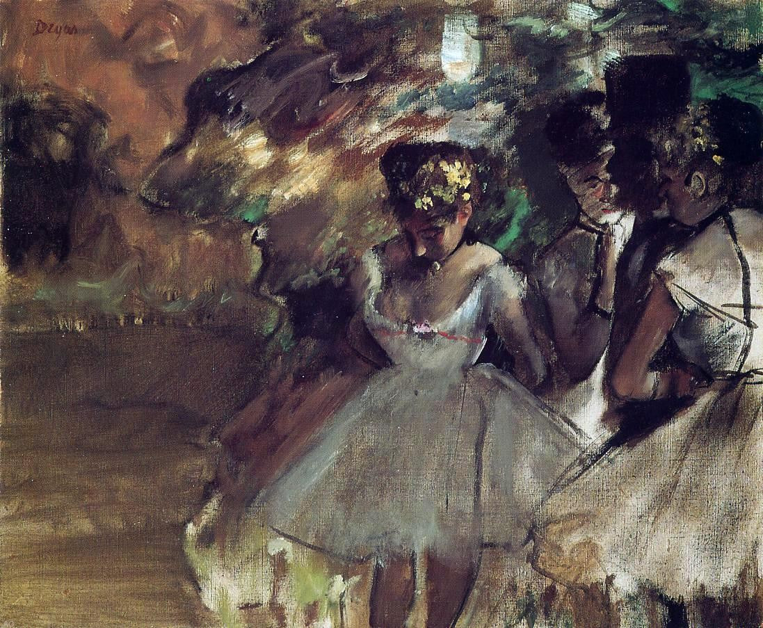  Edgar Degas Three Dancers behind the Scenes - Hand Painted Oil Painting