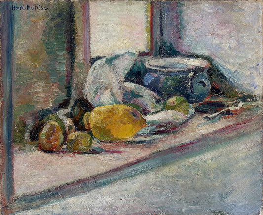 Henri Matisse Blue Pot and Lemon - Hand Painted Oil Painting