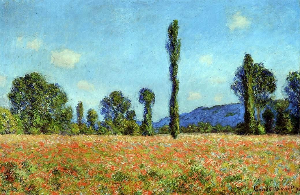  Claude Oscar Monet Poppy Field - Hand Painted Oil Painting