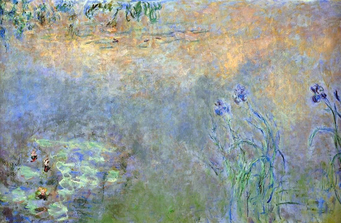  Claude Oscar Monet Water-Lily Pond with Irises - Hand Painted Oil Painting