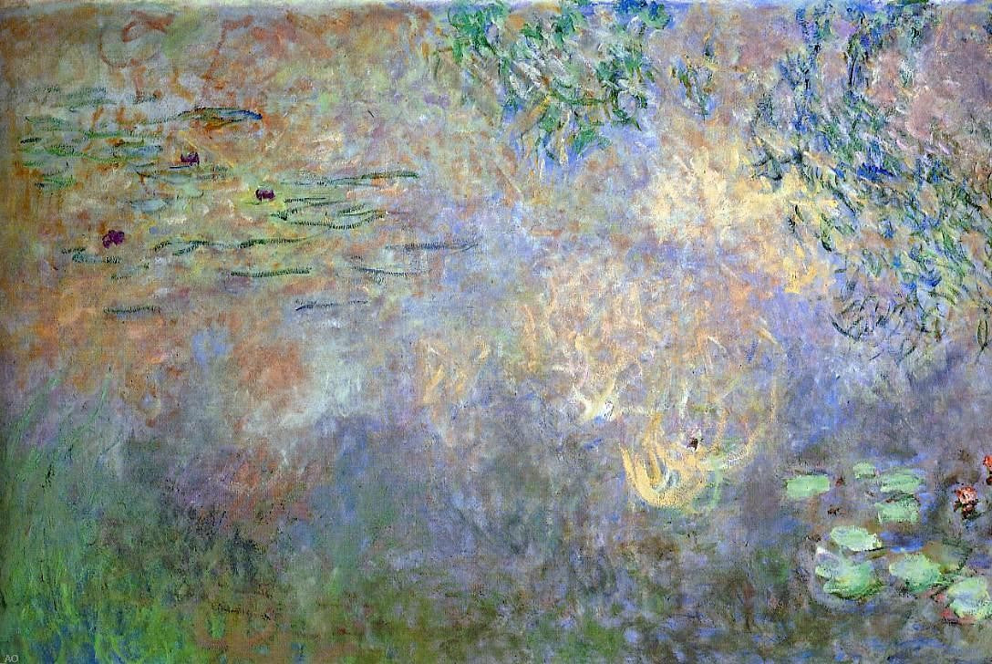  Claude Oscar Monet Water-Lily Pond with Irises (left half) - Hand Painted Oil Painting