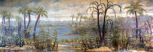 Charles R. Knight Early Land Plants from Devonian - Hand Painted Oil Painting