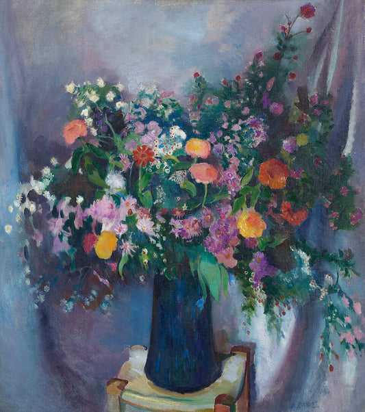 Arthur Beecher Carles Zinnias and Asters - Hand Painted Oil Painting