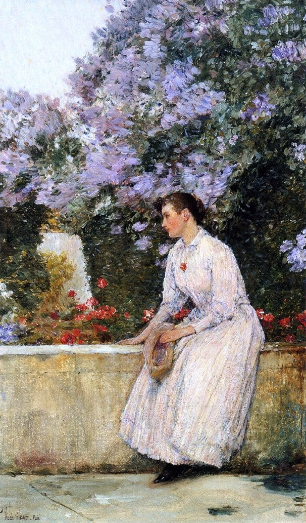  Frederick Childe Hassam In the Garden - Hand Painted Oil Painting