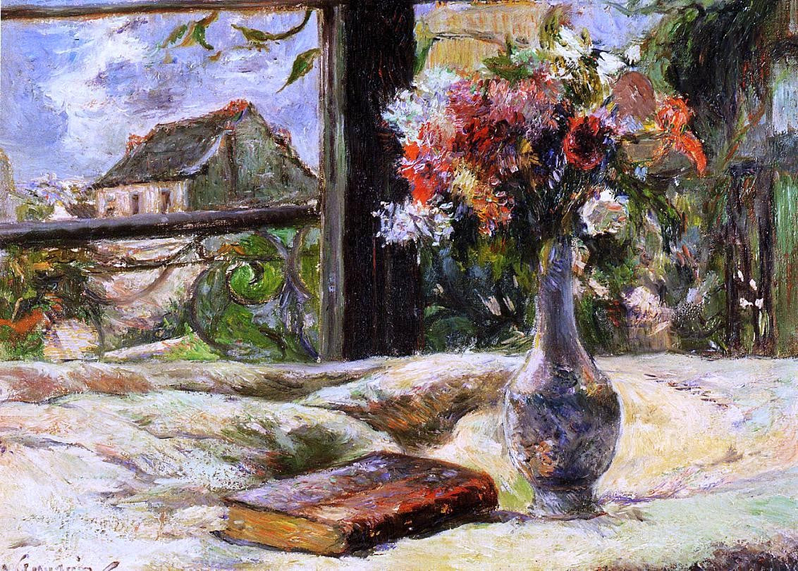  Paul Gauguin Vase of Flowers and Window - Hand Painted Oil Painting