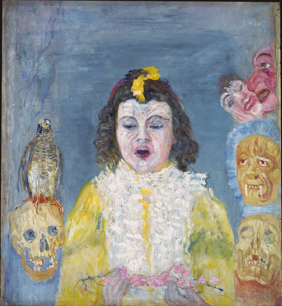 James Ensor Girl with Masks or Eucharist - Hand Painted Oil Painting