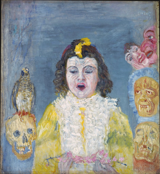 James Ensor Girl with Masks or Eucharist - Hand Painted Oil Painting