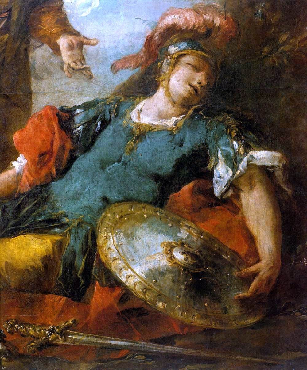  Giovanni Antonio Guardi Herminia and Vaprino Find the Wounded Tancred (detail) - Hand Painted Oil Painting