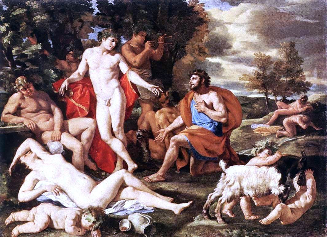  Nicolas Poussin Midas and Bacchus - Hand Painted Oil Painting