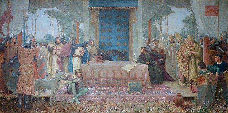 Albert Herter The Signing of the Magna Carta - Hand Painted Oil Painting