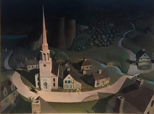 Grant Wood The Midnight Ride of Paul Revere - Hand Painted Oil Painting