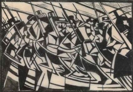 C. R. W. Nevinson Study for Returning to the Trenches - Hand Painted Oil Painting