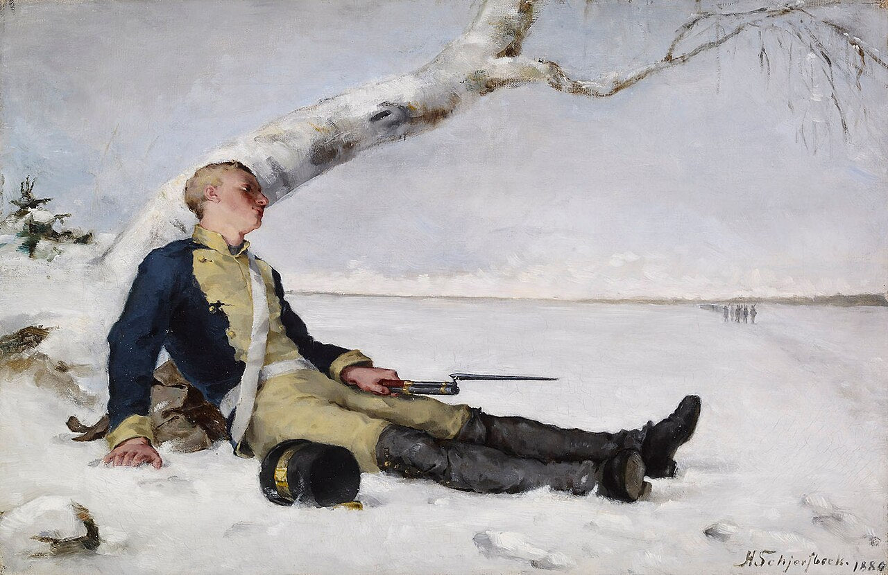 Helene Schjerfbeck Wounded Warrior in the Snow - Hand Painted Oil Painting