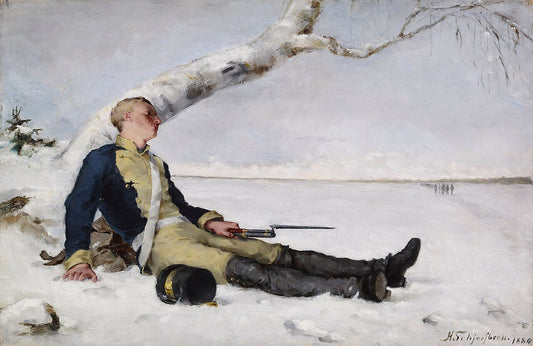 Helene Schjerfbeck Wounded Warrior in the Snow - Hand Painted Oil Painting