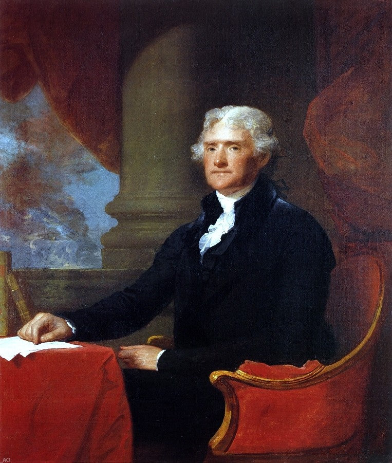  Gilbert Stuart Thomas Jefferson - Hand Painted Oil Painting