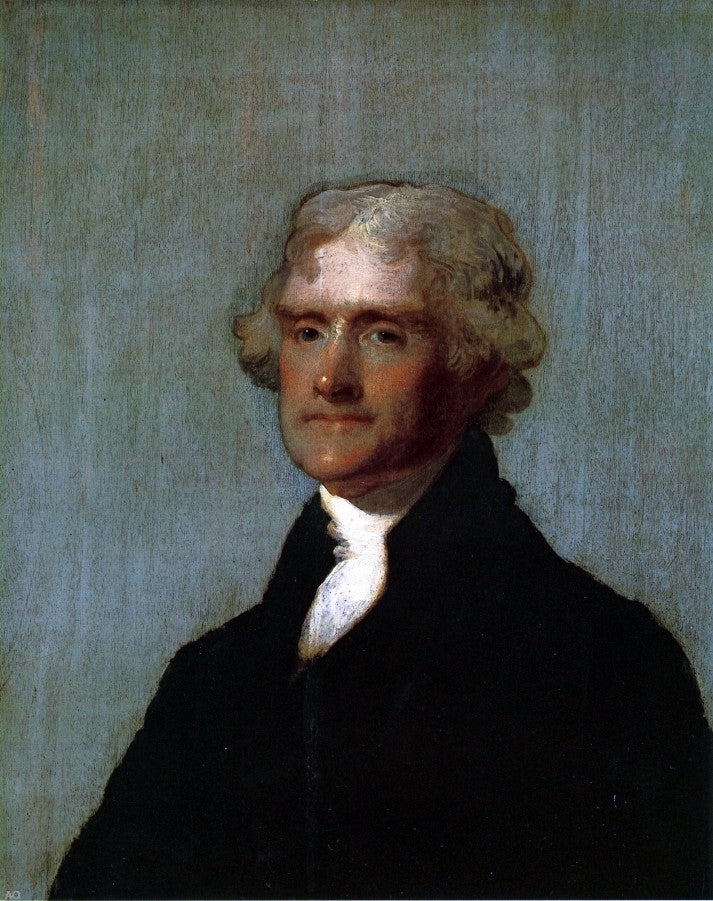  Gilbert Stuart Thomas Jefferson (The Edgehill Portrait) - Hand Painted Oil Painting