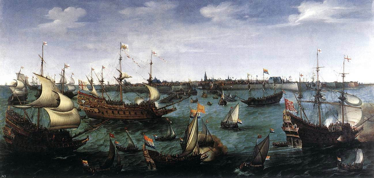  Hendrick Cornelisz Vroom The Arrival at Vlissingen of the Elector Palatinate Frederick V - Hand Painted Oil Painting