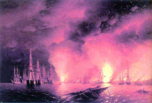  Ivan Constantinovich Aivazovsky Battle near Sinop - Hand Painted Oil Painting