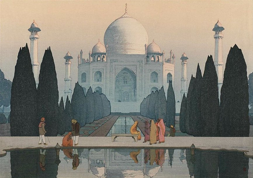 Hiroshi Yoshida Morning Mist in Taj Mahal, No. 5 - Hand Painted Oil Painting
