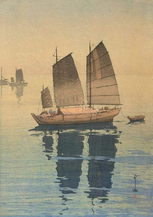 Hiroshi Yoshida Sailing Boats, Forenoon - Hand Painted Oil Painting