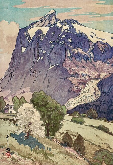 Hiroshi Yoshida The Wetterhorn - Hand Painted Oil Painting
