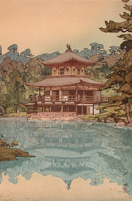 Hiroshi Yoshida The Golden Pavilion - Hand Painted Oil Painting