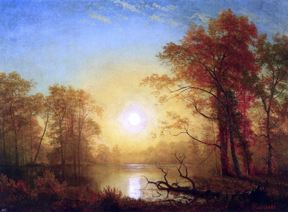  Albert Bierstadt Sunrise - Hand Painted Oil Painting