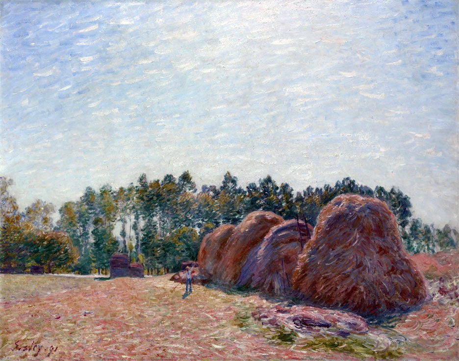  Alfred Sisley Haystacks at Moret -  Morning Light - Hand Painted Oil Painting