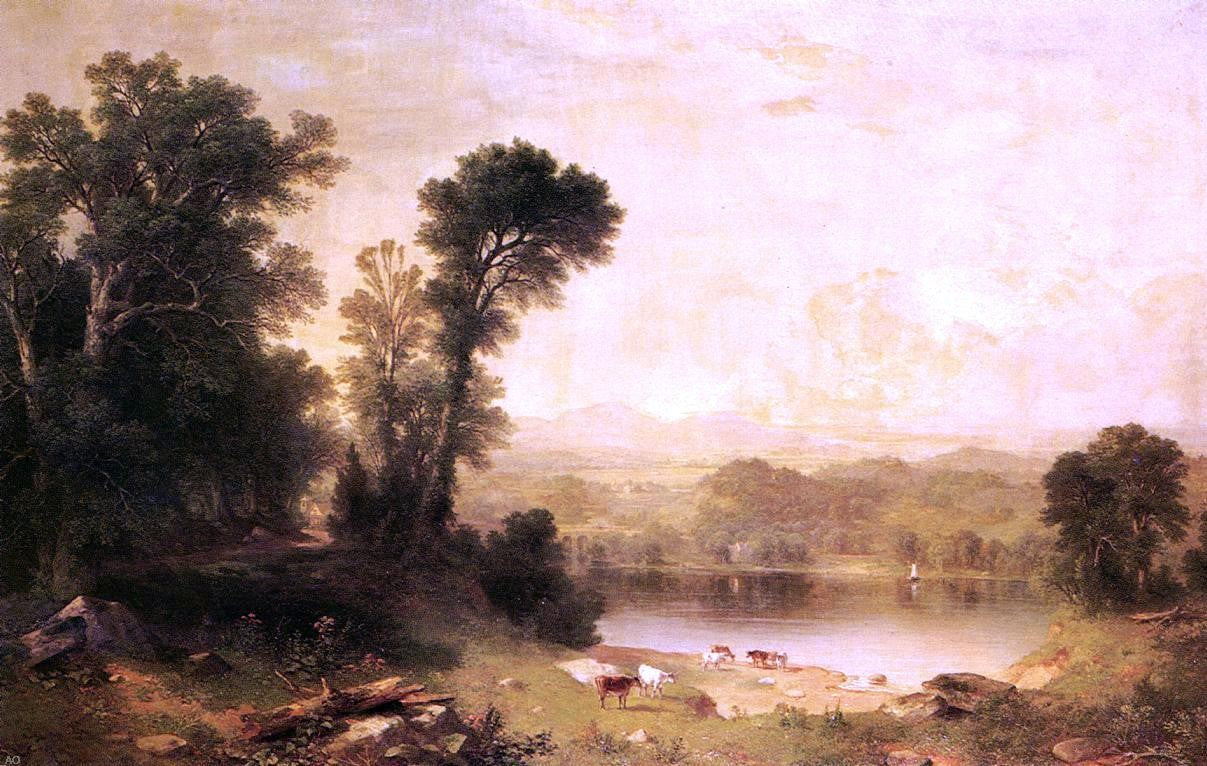  Asher Brown Durand Picnic in the Country - Hand Painted Oil Painting
