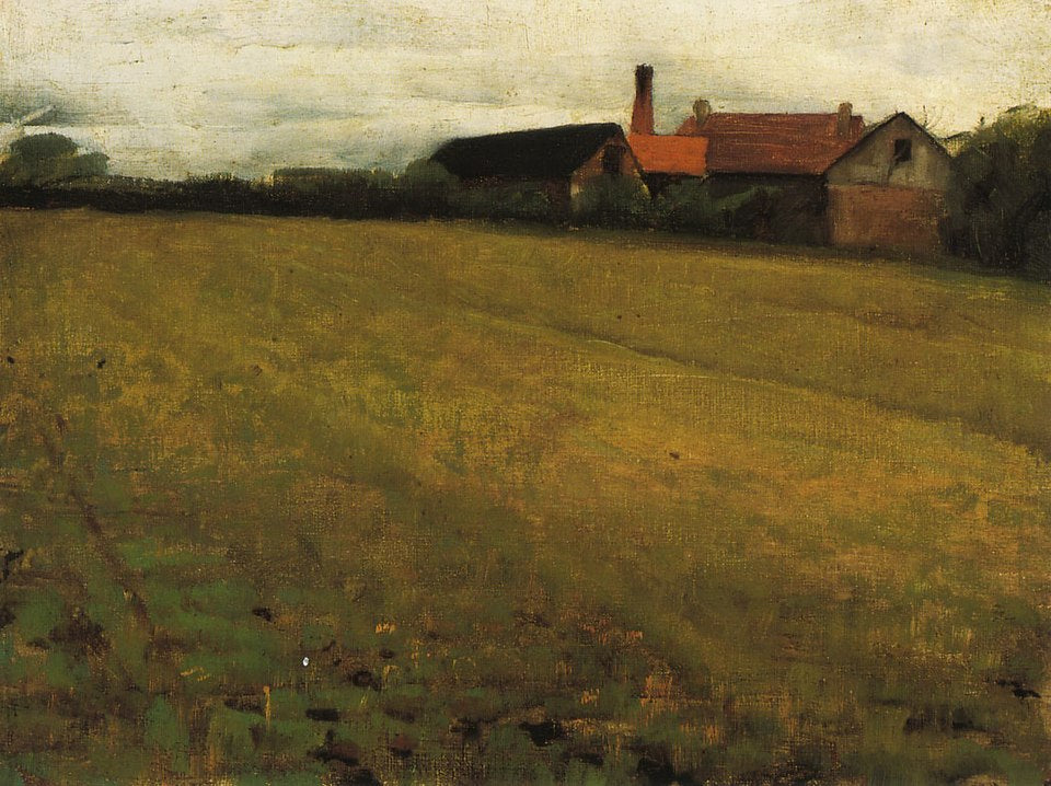 Cecilia Beaux Landscape with Farm Building - Hand Painted Oil Painting