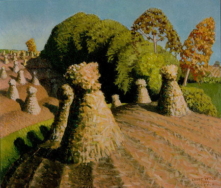 Grant Wood Iowa Cornfield - Hand Painted Oil Painting