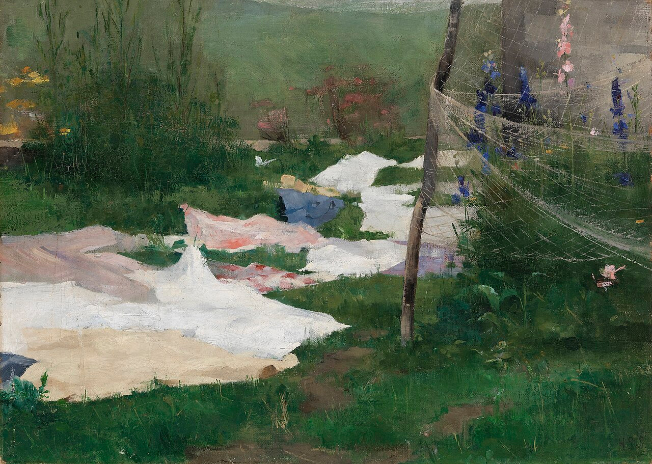 Helene Schjerfbeck Clothes Drying - Hand Painted Oil Painting