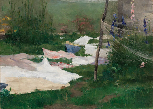 Helene Schjerfbeck Clothes Drying - Hand Painted Oil Painting