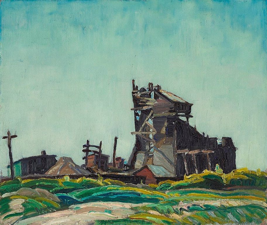 Franklin Carmichael Untitled, Industrial Building - Hand Painted Oil Painting
