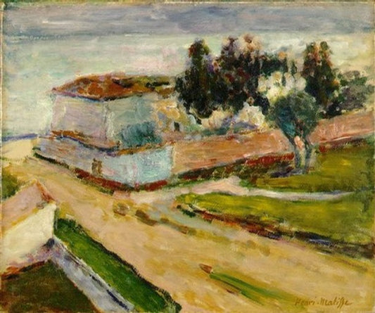Henri Matisse Landscape, the Pink Wall - Hand Painted Oil Painting