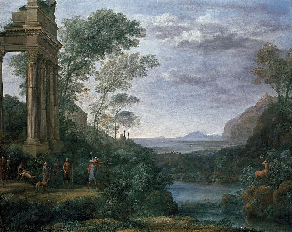 Claude Lorrain Landscape with Ascanius Shooting the Stag of Sylvia - Hand Painted Oil Painting