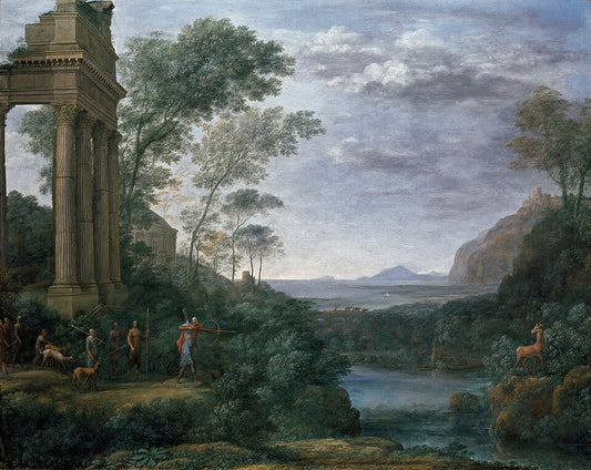 Claude Lorrain Landscape with Ascanius Shooting the Stag of Sylvia - Hand Painted Oil Painting
