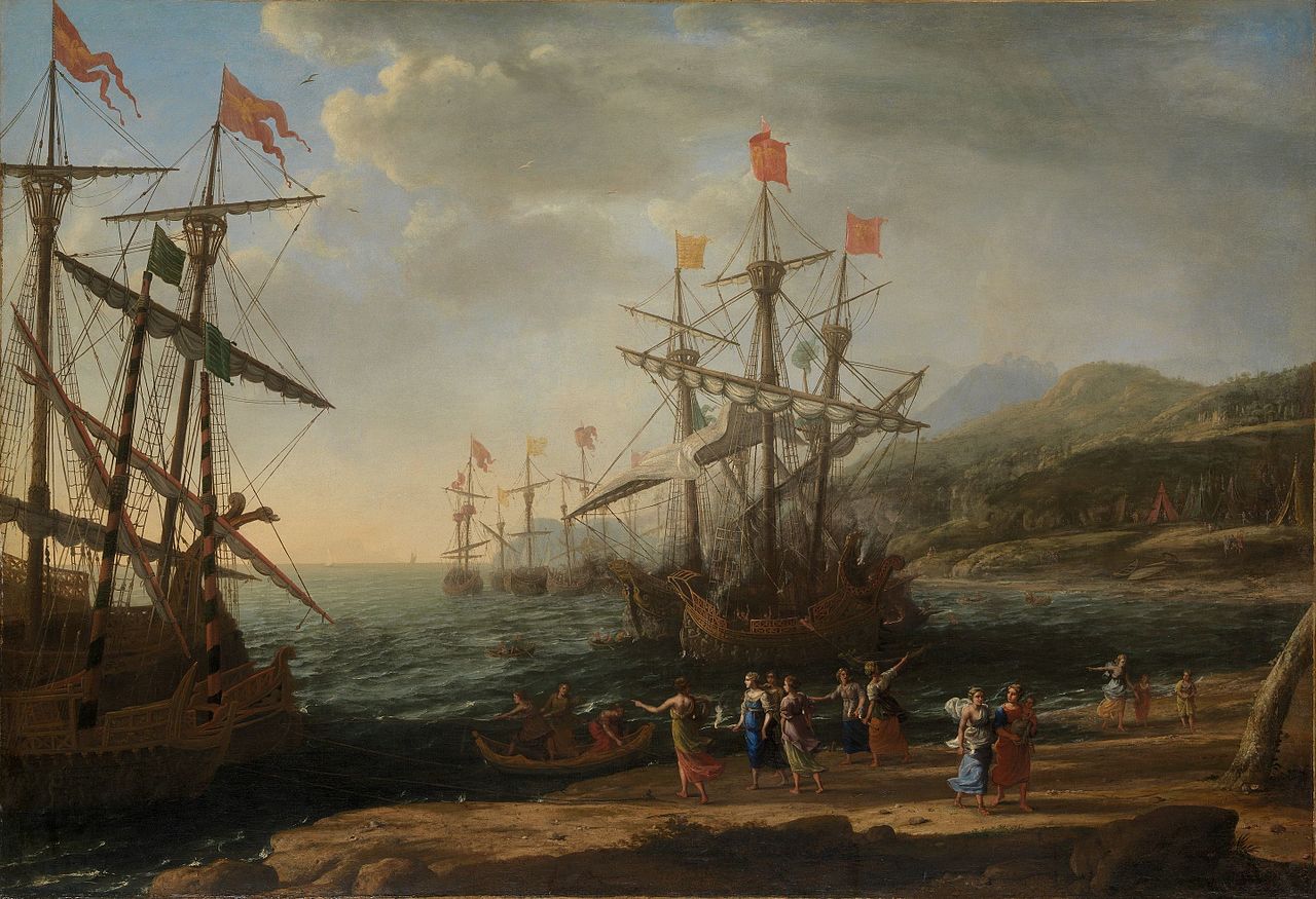 Claude Lorrain The Trojan Women Set Fire to their Fleet - Hand Painted Oil Painting