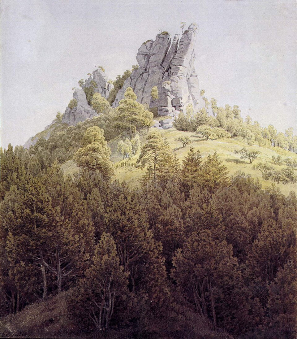 Caspar David Friedrich The Feldstein near Rathen? - Hand Painted Oil Painting