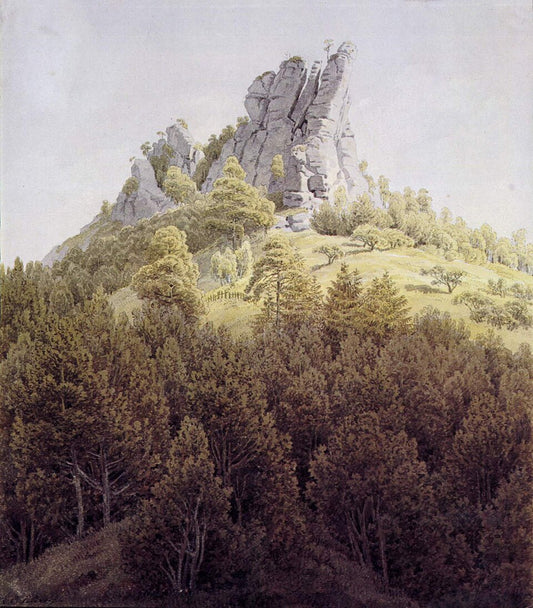 Caspar David Friedrich The Feldstein near Rathen? - Hand Painted Oil Painting
