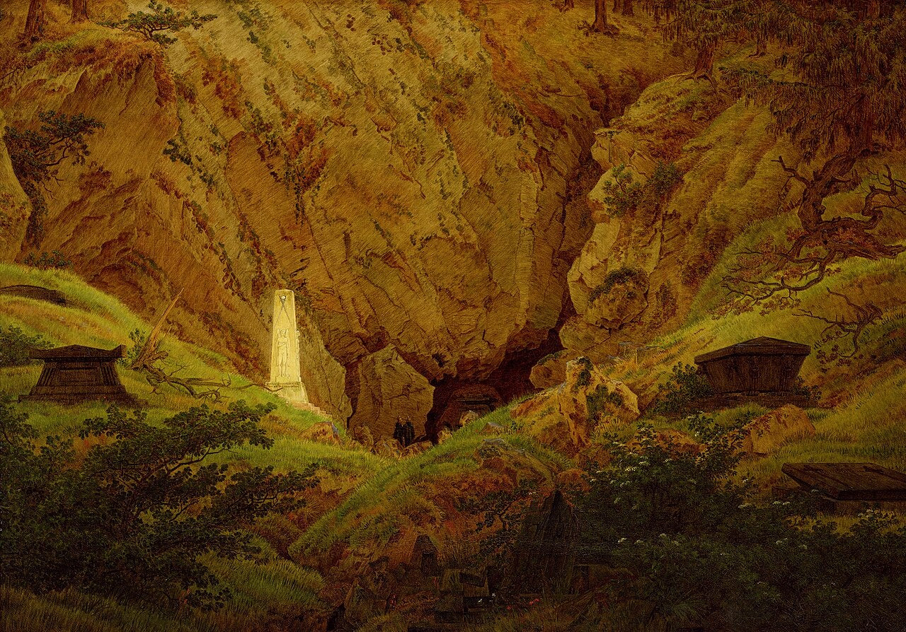 Caspar David Friedrich The Tombs of the Old Heroes also know as The Graves of the Fallen Freedom Fighters - Hand Painted Oil Painting